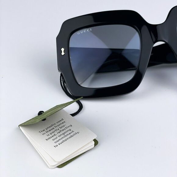 SALE! NEW Gucci GG1111S 001 Black Grey Gradient Square Unisex Sunglasses main image 8